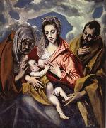 El Greco The Holy Family iwth St Anne painting
